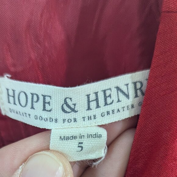 Hope & Henry Girls Red Sleeveless Shimmery Dress, Size 5 - Picture 4 of 4